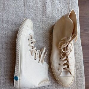 Shoes Like Pottery - Canvas High-Top Sneakers in Natural/Cream